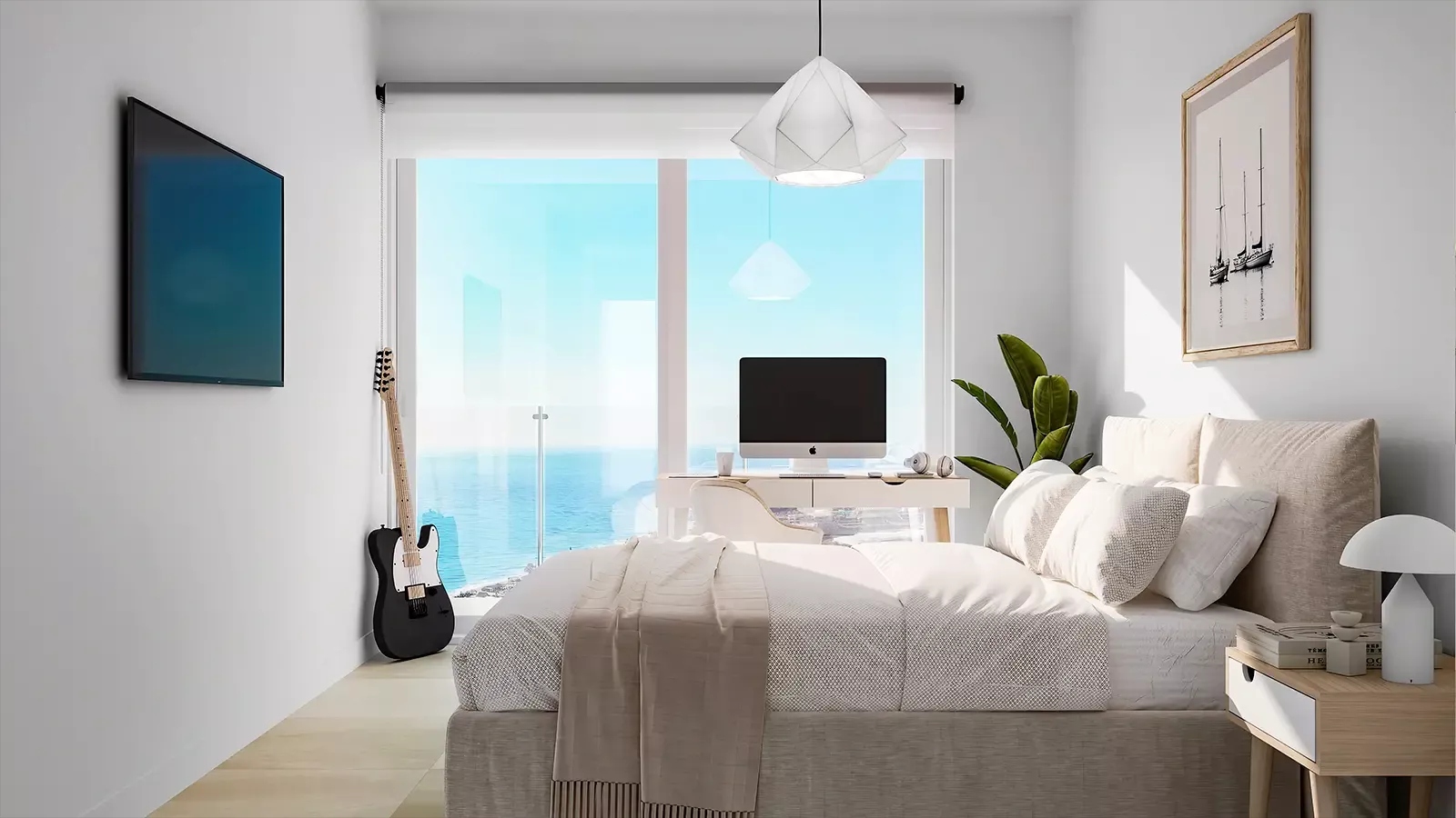 Bedroom with sea view