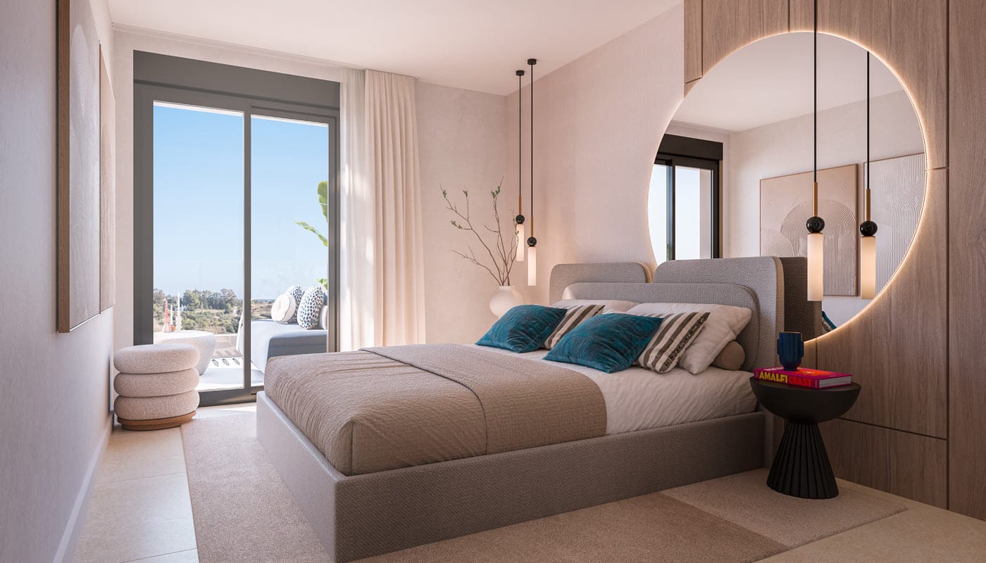 Bedroom opening to the terrace