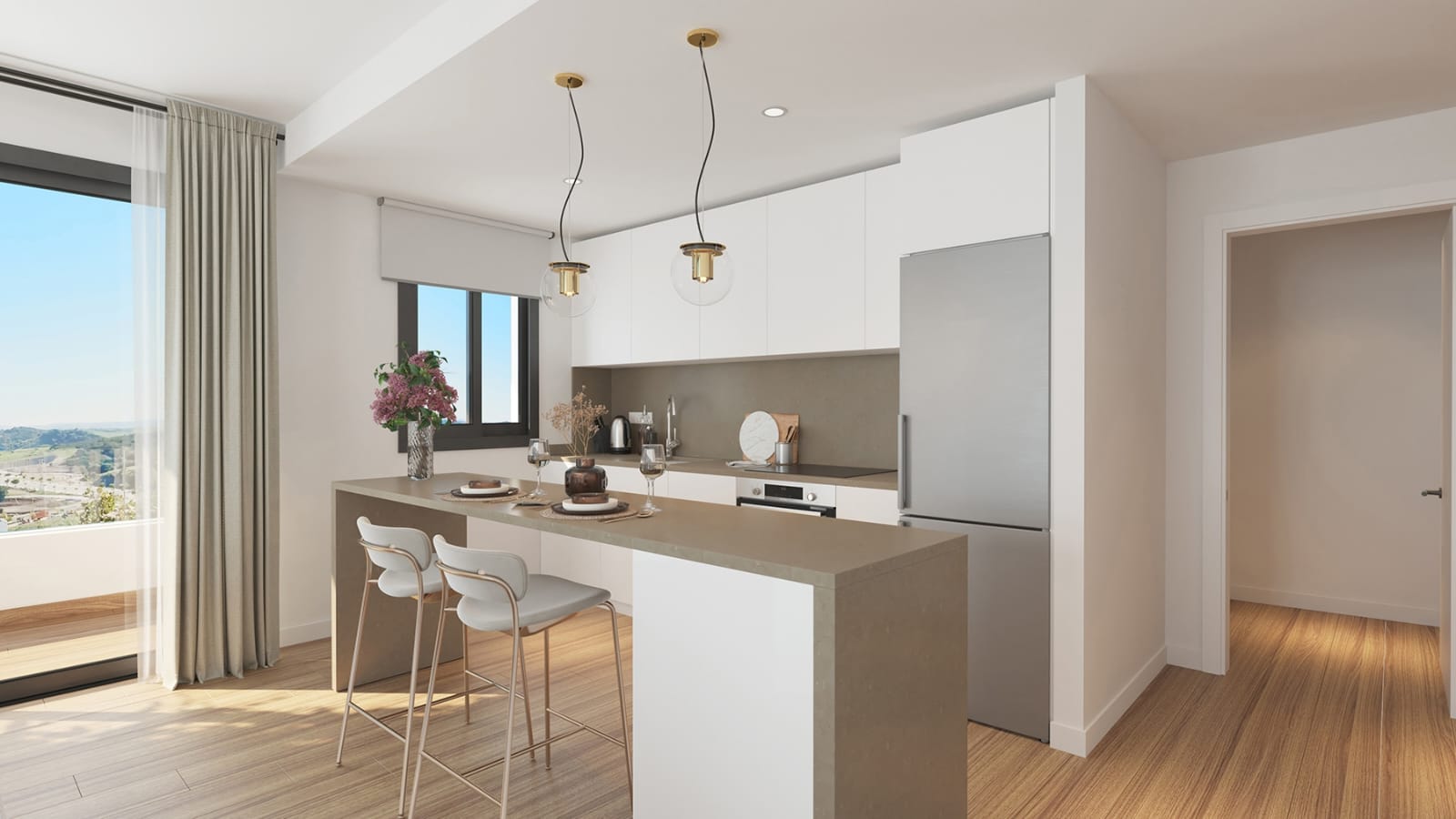 Kitchen with breakfast island