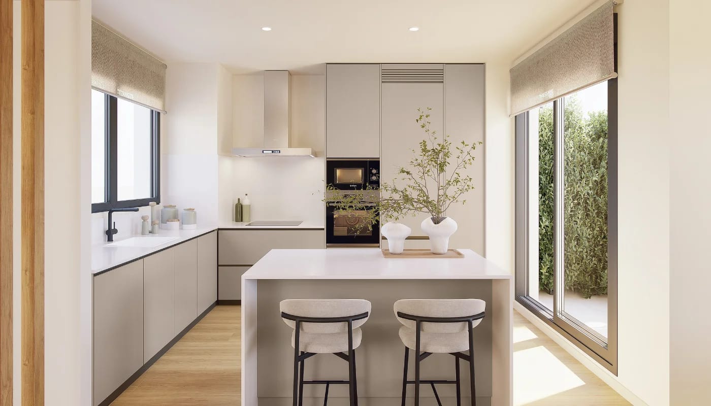 Modern kitchen, integrated appliances
