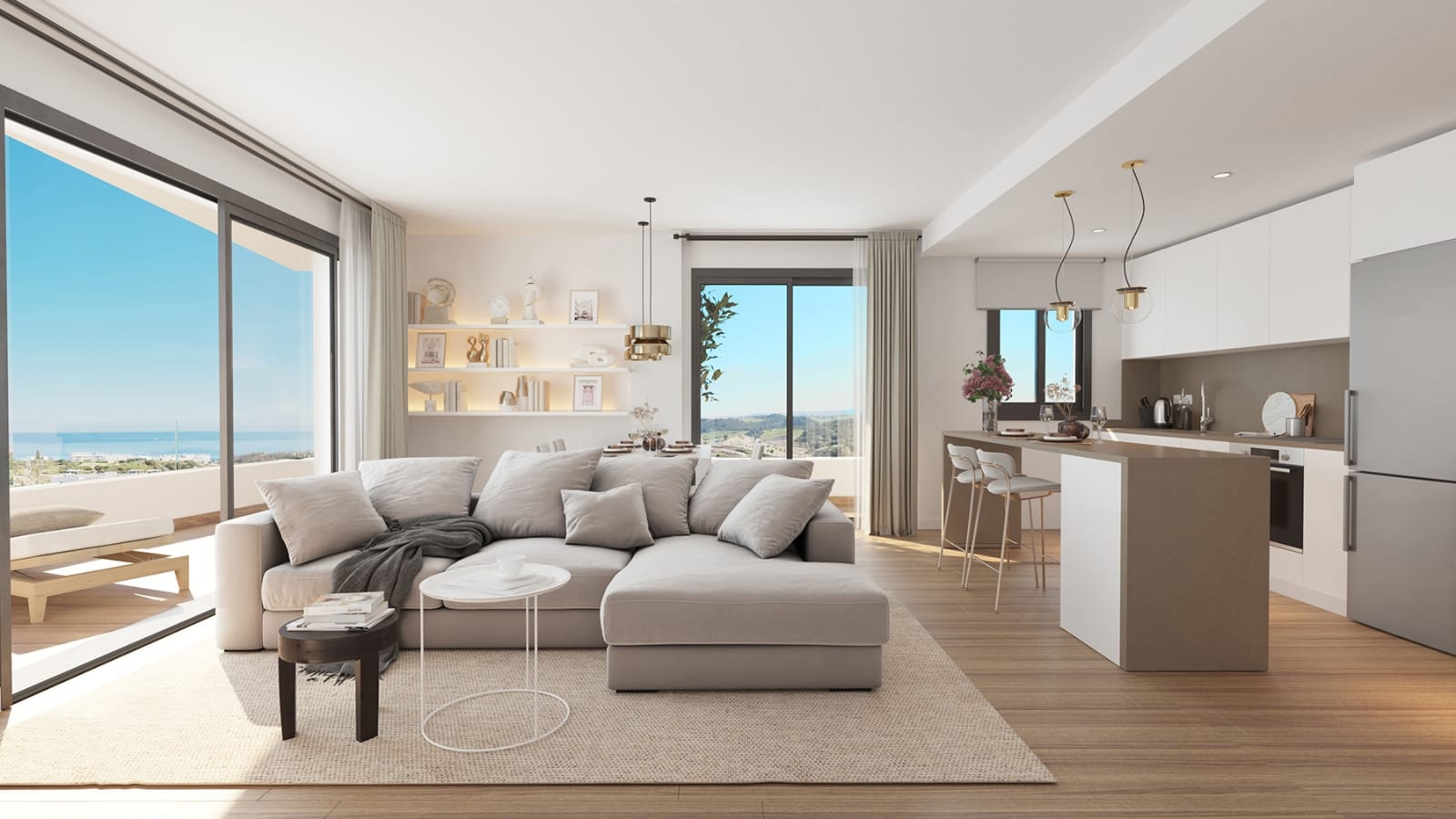 Open-plan living, full of light