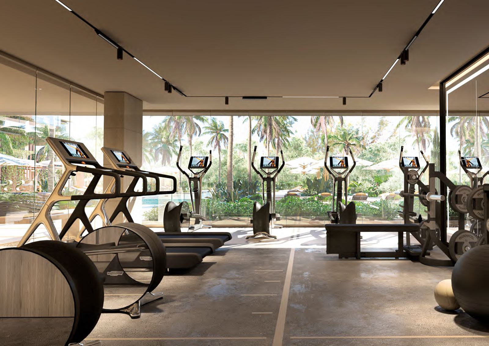 Gym overlooking the garden